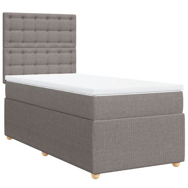 vidaXL Boxspringbett mit Matratze Taupe 80x200 cm Stoff
