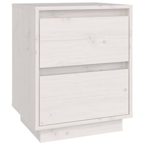 vidaXL Nachttisch Wei&szlig; 40x35x50 cm Massivholz Kiefer