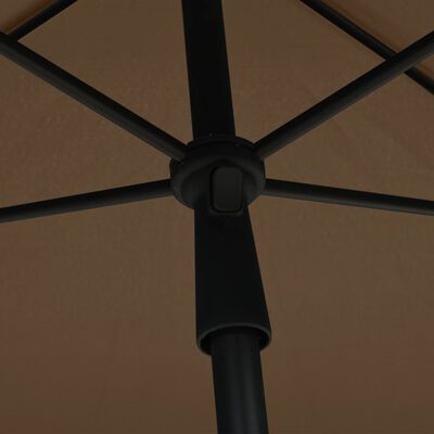 vidaXL Sonnenschirm mit Mast 210x140 cm Taupe