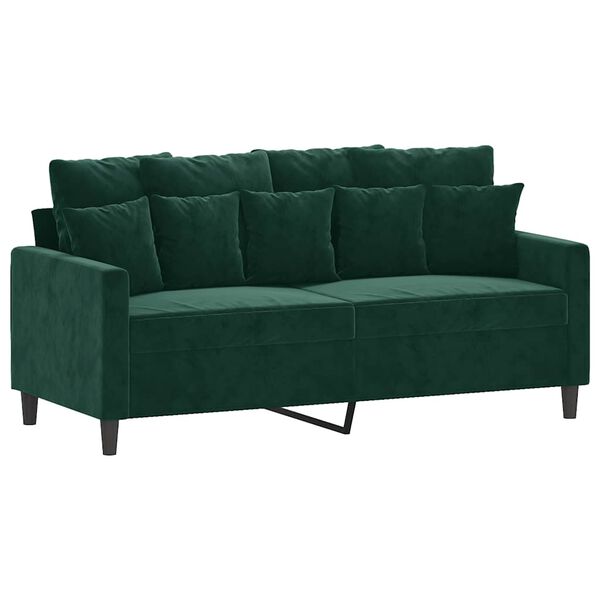 vidaXL 2-Sitzer-Sofa Dunkelgrün 140 cm Samt