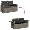 vidaXL Gartensofa-set mit Kissen mit Speicher 13 pcs Grau Poly-Rattan