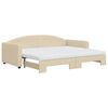 vidaXL Tagesbett Ausziehbar mit Matratzen Creme 90x200 cm Stoff