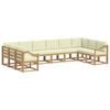 vidaXL Outdoor-Sofagarnitur 10 Stk. Wei&szlig; und Creme