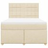 vidaXL Boxspringbett mit Matratze Creme 140x190 cm Stoff