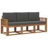 vidaXL Outdoor-Sofagarnitur mit Kissen 3 pcs Natur und Anthrazit