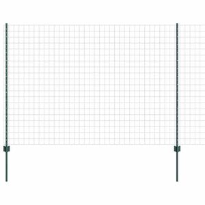vidaXL Euro-Zaun mit Pfosten 10 x 1,6 m PVC-beschichteter Stahl Gr&uuml;n