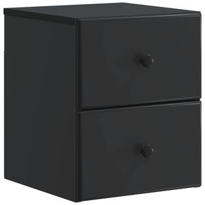 vidaXL Wandmontierter Nachttisch Schwarz 34,5 x 33 x 40 cm