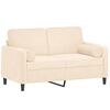 vidaXL 2-Sitzer-Sofa mit Kissen Creme 120 cm Samt