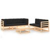 vidaXL 6-tlg. Garten-Lounge-Set mit Kissen Massivholz Kiefer