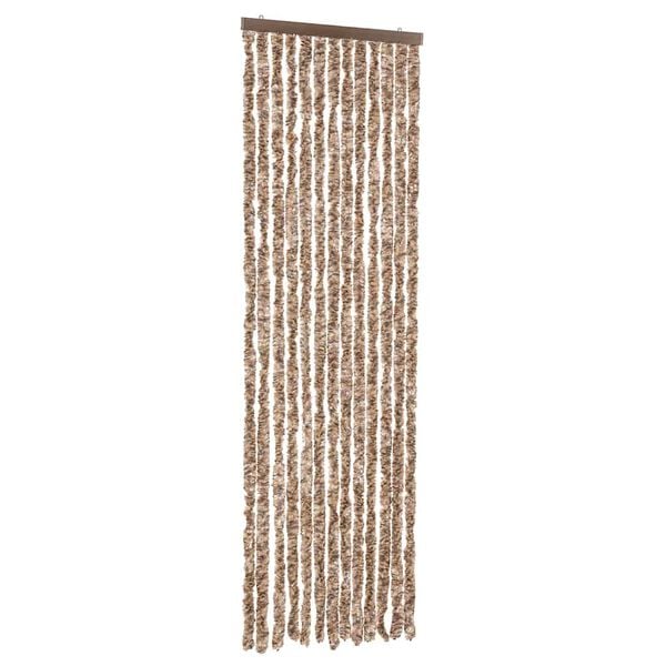 vidaXL Fliegenvorhang Beige und Dunkelbraun 56x185 cm Chenille