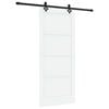 vidaXL Schiebet&uuml;r Wei&szlig; und Schwarz 86 x 198,5 cm Massives Kiefernholz