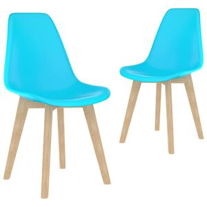 vidaXL Esszimmerst&uuml;hle 2 Stk. Blau Kunststoff