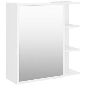 vidaXL Bad-Spiegelschrank Wei&szlig; 62,5x20,5x64 cm Holzwerkstoff