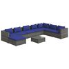 vidaXL 9-tlg. Garten-Lounge-Set mit Kissen Poly Rattan Grau