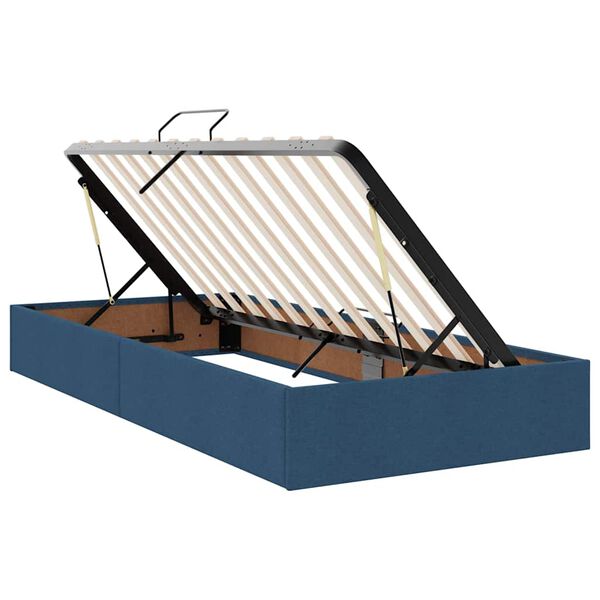 vidaXL Aufbewahrungsbett mit Matratze Blau 200 x 200 cm Kunstleder