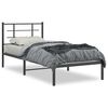 vidaXL Bettgestell mit Kopfteil Metall Schwarz 90x190 cm