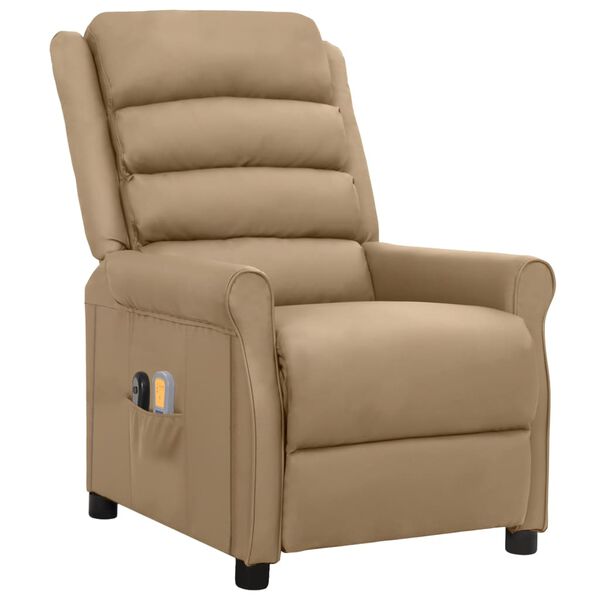 vidaXL Massagesessel Elektrisch Cappuccino-Braun Kunstleder