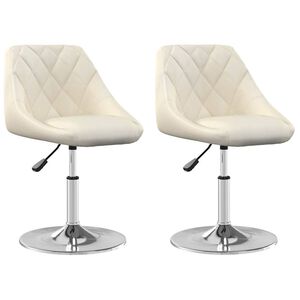 vidaXL Esszimmerst&uuml;hle 2 Stk. Drehbar Creme Samt
