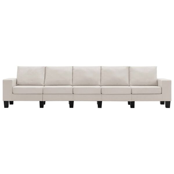 vidaXL 5-Sitzer-Sofa Creme Stoff