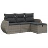 vidaXL 4-tlg. Garten-Sofagarnitur mit Kissen Grau Poly Rattan