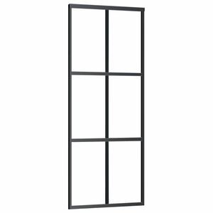 vidaXL Schiebet&uuml;r ESG-Glas und Aluminium 76x205 cm Schwarz