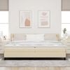 vidaXL Boxspringbett mit Matratze Creme 200 x 200 cm Polyester