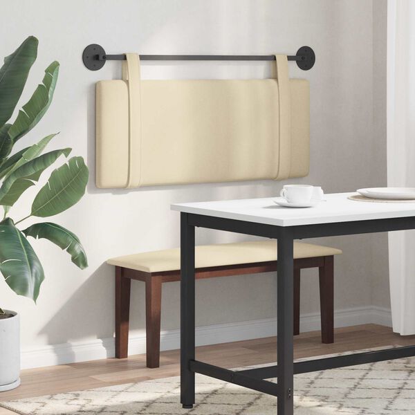 vidaXL H&auml;ngevorderseite Wandmontiert Uni Creme 110 x 55 x 5 cm Stoff