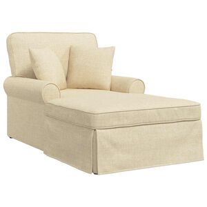 vidaXL Chaise Lounge mit Rock 3 stk. Creme Stoff 91 x 157 x 91 cm