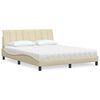vidaXL Bett mit Matratze "Hanko" Creme 160x200 cm Stoff