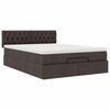 vidaXL Ottoman-Bett mit Matratze & LEDs Dunkelbraun 140x200 cm Stoff