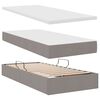 vidaXL Bett mit Stauraum und LED mit LED Taupe 90 x 200 cm Polyester