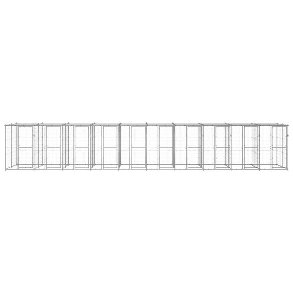 vidaXL Outdoor-Hundezwinger mit &Uuml;berdachung Verzinkter Stahl 24,2 m&sup2;