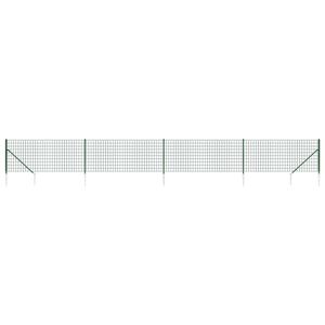 vidaXL Maschendrahtzaun mit Bodenh&uuml;lsen Gr&uuml;n 1x10 m