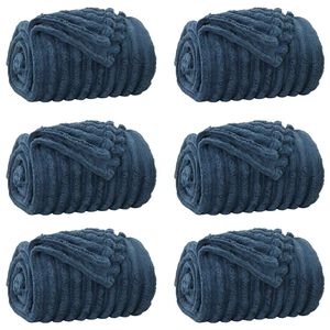vidaXL Wohndecken 6 stk. Marineblau 95 x 220 cm 2.85 kg Fleece