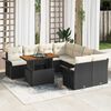 vidaXL Garten-Sofa-Set mit Speicher 9 pcs Schwarz Poly Rattan