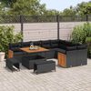 vidaXL Gartensofa-set mit Kissen 13 pcs Schwarz Poly-Rattan