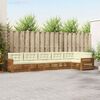 vidaXL Outdoor-Sofagarnitur mit Kissen 6 pcs Natur und Creme