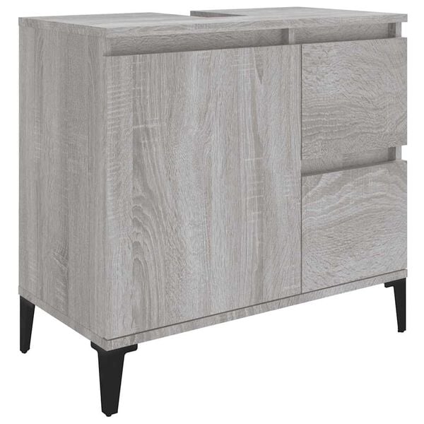 vidaXL Badschrank Grau Sonoma 65x33x60 cm Holzwerkstoff