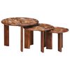 vidaXL Nesting-Couchtische 3 pcs Mehrfarbig Massives Altholz