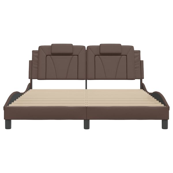 vidaXL Bettgestell "Viana" ohne Matratze Braun 160x200 cm Kunstleder
