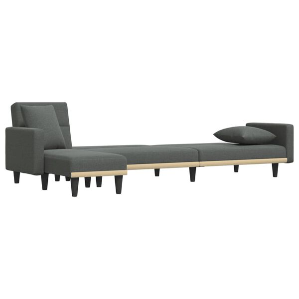 vidaXL Schlafsofa in L-Form Dunkelgrau 275x140x70 cm Stoff
