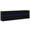 vidaXL TV-Einheiten 180 x 34 x 50 cm Schwarz Eichen-Optik