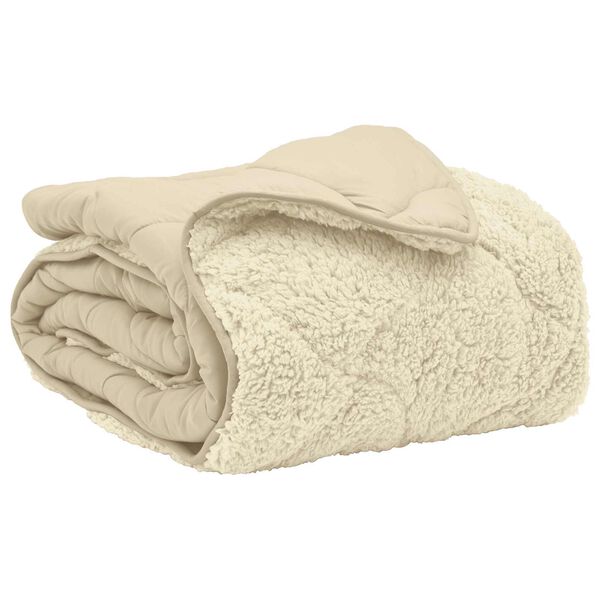 vidaXL Sommerdecke Creme 140 x 200 cm Mikrofaser und Teddy-Fleece