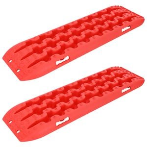 vidaXL Traktionsplatte 2 pcs Rot 106 x 30,5 x 7 cm Verst&auml;rktes Nylon