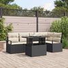 vidaXL Gartensofa-set mit Speicher 6 pcs Schwarz und Creme Poly-Rattan