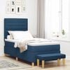 vidaXL Boxspringbett mit Matratze mit Kopfteil Blau 90 x 200 cm Stoff