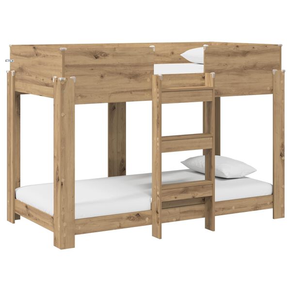 vidaXL Etagenbett f&uuml;r Kinder Artisan-Eiche 80 x 160 cm Holzwerkstoff