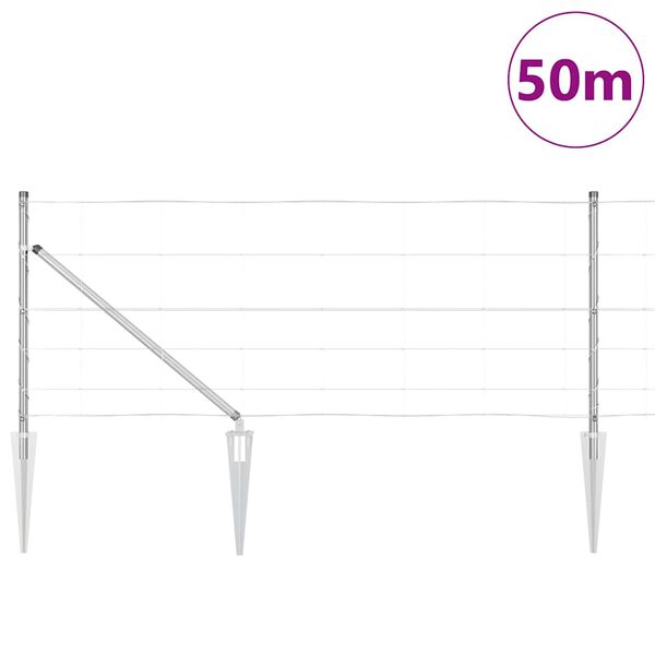 vidaXL Zaunpfosten Galvanisiert 50 x 0,8 m Stahl