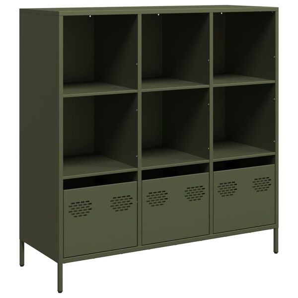 vidaXL Highboard Olivgr&uuml;n 101,5x39x103,5 cm Stahl