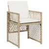 vidaXL 11-tlg. Garten-Essgruppe mit Kissen Beige Poly Rattan